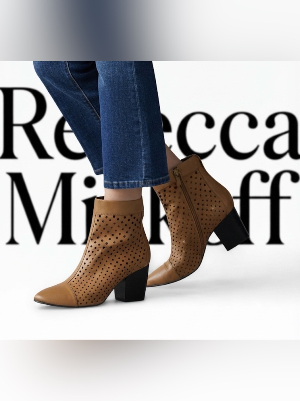 Authentic Rebecca Minkoff designer leather ankle boots 8.5